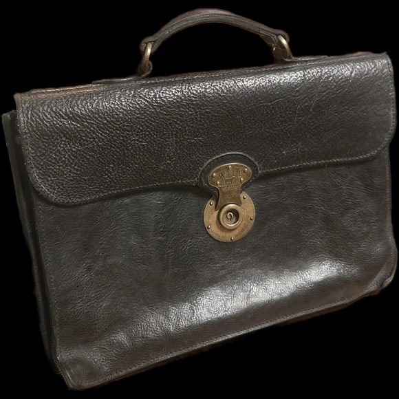 Will Leather Goods Other - Will Leather Goods "Jacques" Burnished Black Leather Briefcase / Messenger Bag